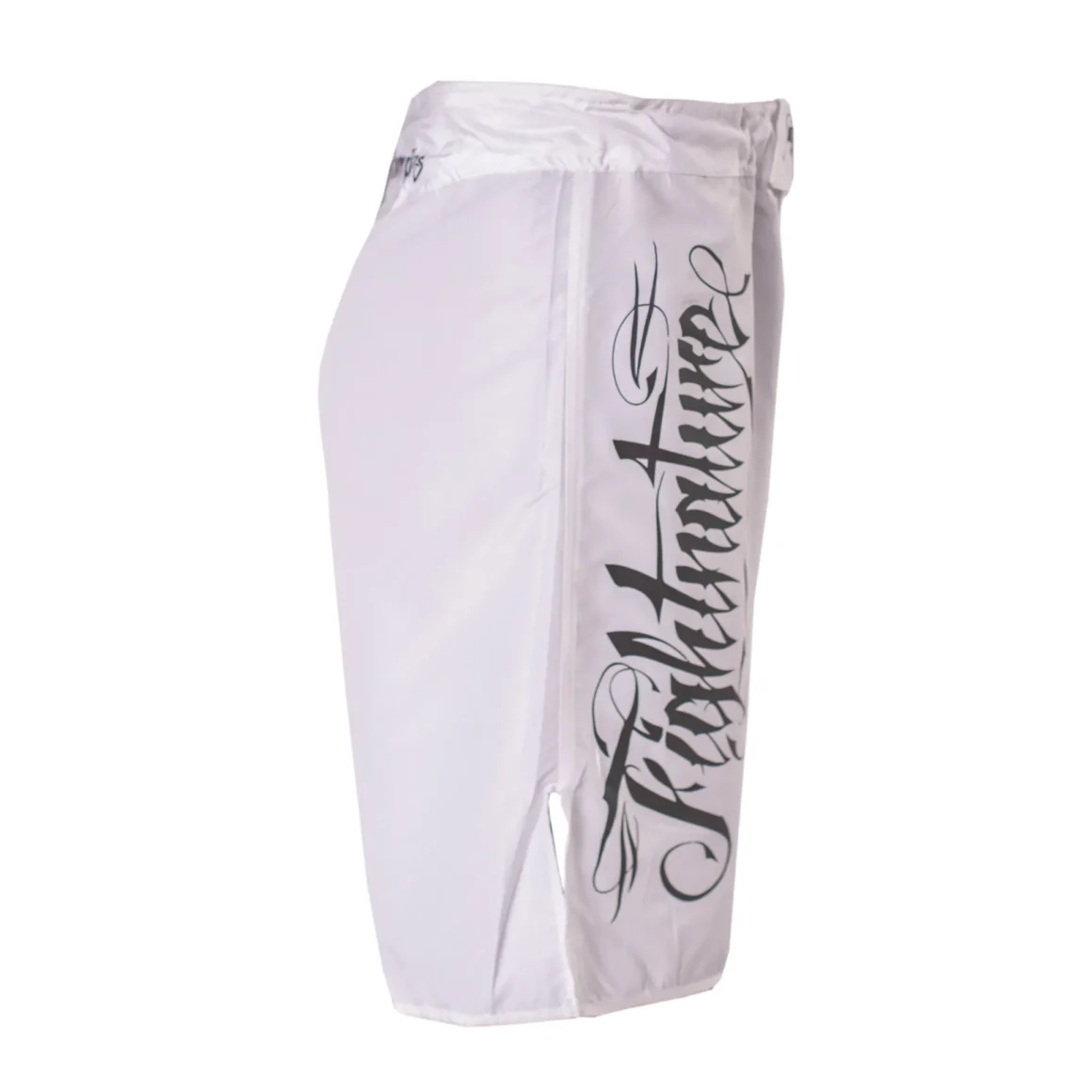 Fightnature MMA Shorts reflektierender Druck weiß - Seitenansicht rechts