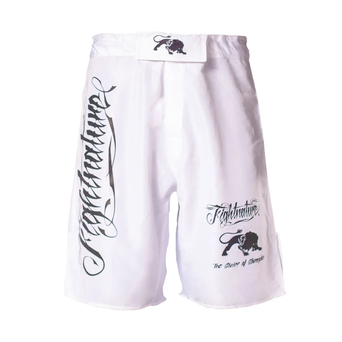 Fightnature MMA Shorts reflektierender Druck weiß - Vorderansicht