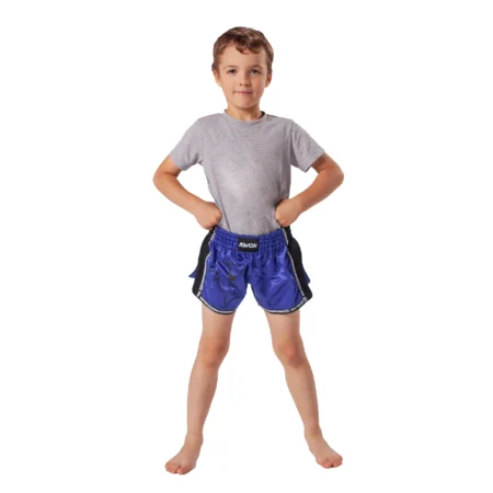 Kwon Kinder Thai Box Shorts blau - Vorderansicht an Kind