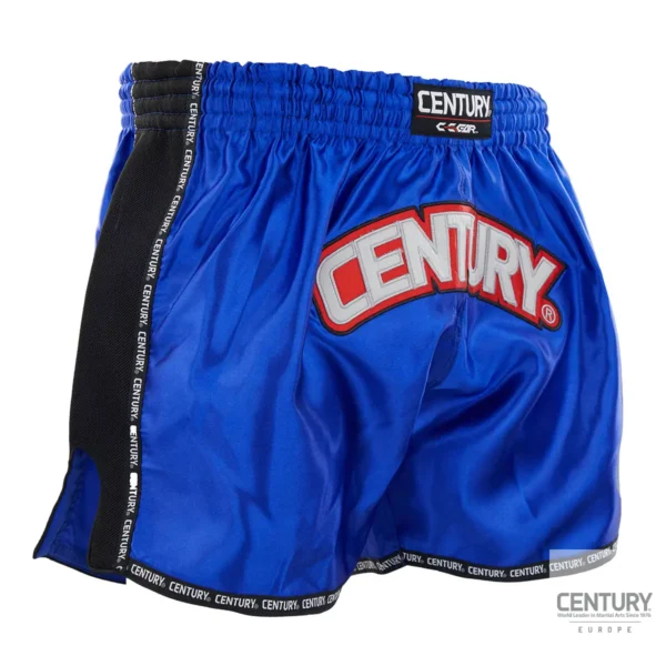 Century Wako C-Gear K1 Muay Thai Wettkampf Shorts blau-schwarz – seitliche Ansicht links