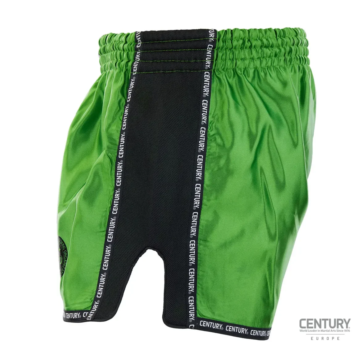 Century Wako C-Gear K1 Muay Thai Wettkampf Shorts schwarz-grün – Seitenansicht