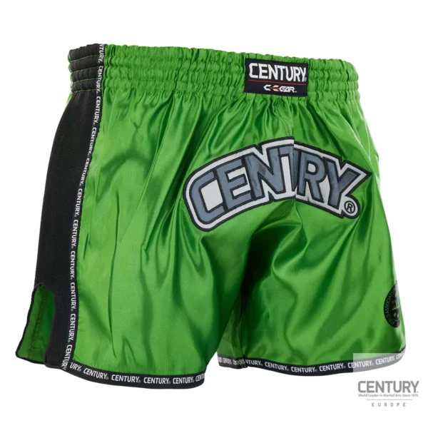 Century Wako C-Gear K1 Muay Thai Wettkampf Shorts schwarz-grün – seitliche Ansicht links