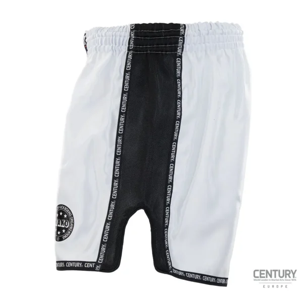 Century Wako C-Gear K1 Muay Thai Wettkampf Shorts weiß-schwarz – Seitenansicht