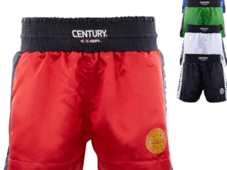 Century Wako C Gear Kickboxing Wettkampf Shorts rot, blau, grün, weiß, schwarz – Vorderansicht