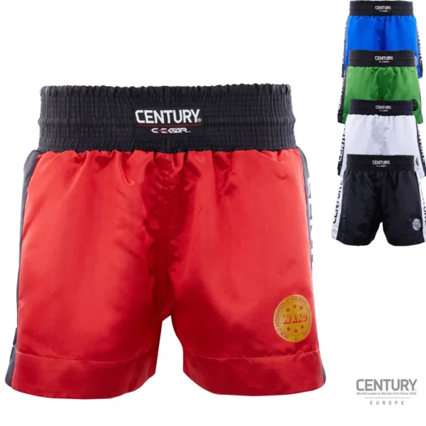 Century Wako C Gear Kickboxing Wettkampf Shorts rot, blau, grün, weiß, schwarz – Vorderansicht