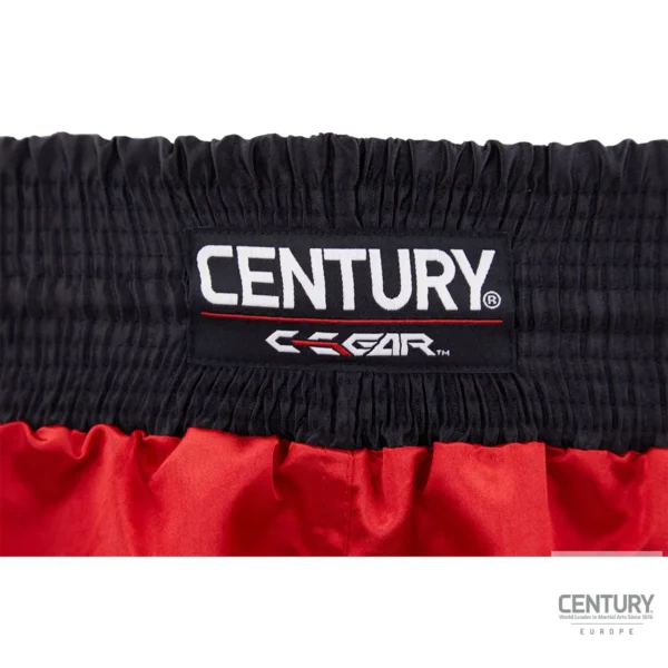 Century Wako C Gear Kickboxing Wettkampf Shorts rot-schwarz – Nahaufnahme Logo