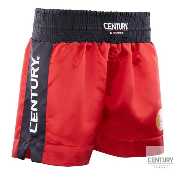 Century Wako C Gear Kickboxing Wettkampf Shorts rot-schwarz – Vorderseite von links