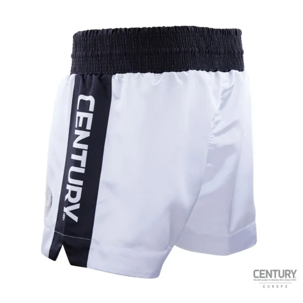 Century Wako C Gear Kickboxing Wettkampf Shorts weiß-schwarz – Rückseite von links