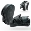 FOX-FIGHT BLACK LEGEND Focus Pads Handpratzen aus echtem Leder grau-schwarz - Querschnitt, Schlag- und Seitenansicht