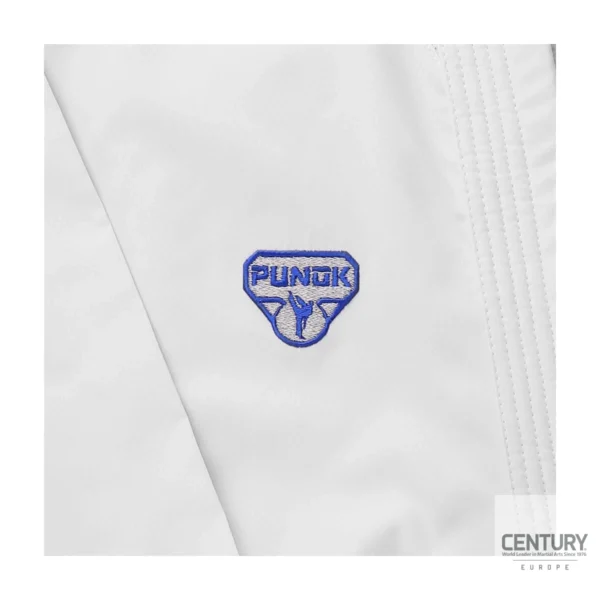 Punok WKF Kumite Gi weiße Schulter weiß - Nahaufnahme Punok Sticker Logo