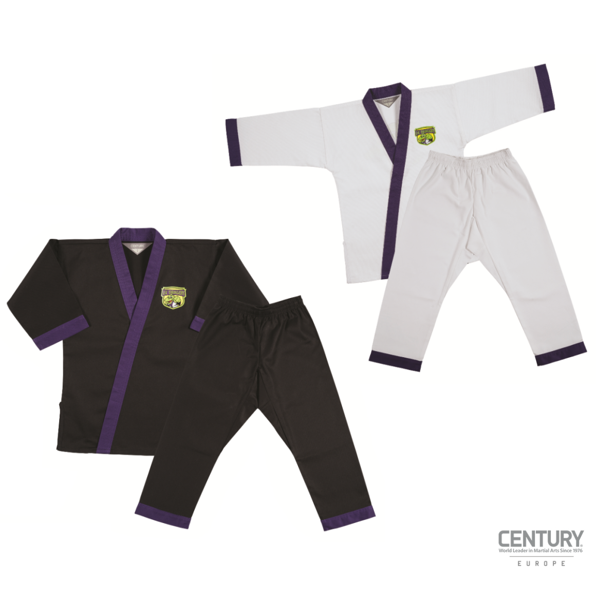Century Lil Dragon Uniform schwarz, weiß - Jacke und Hose Vorderansicht