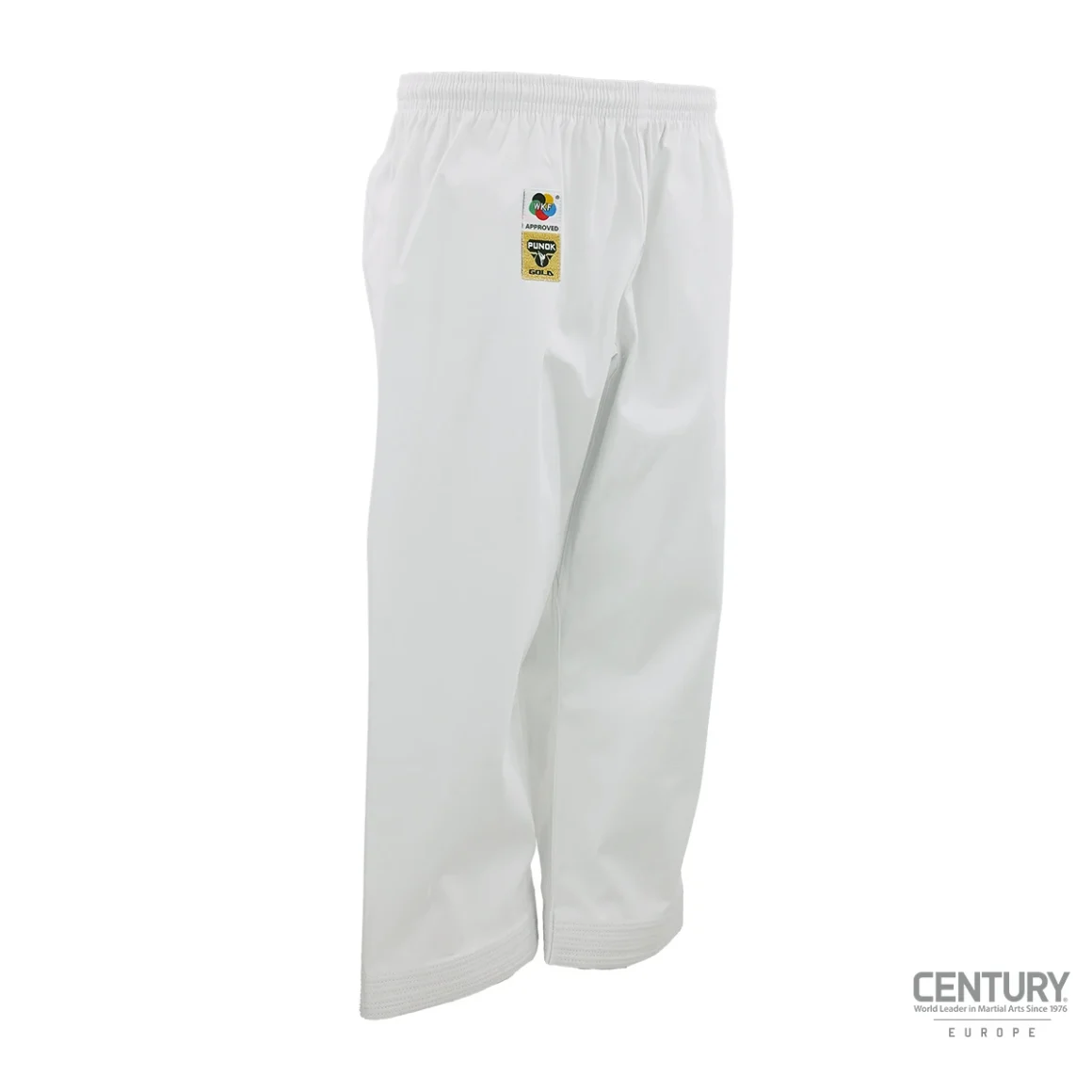 Punok WKF Wettkampf Gold Kata Uniform 3 Teile Set weiß - Hose Vorderansicht