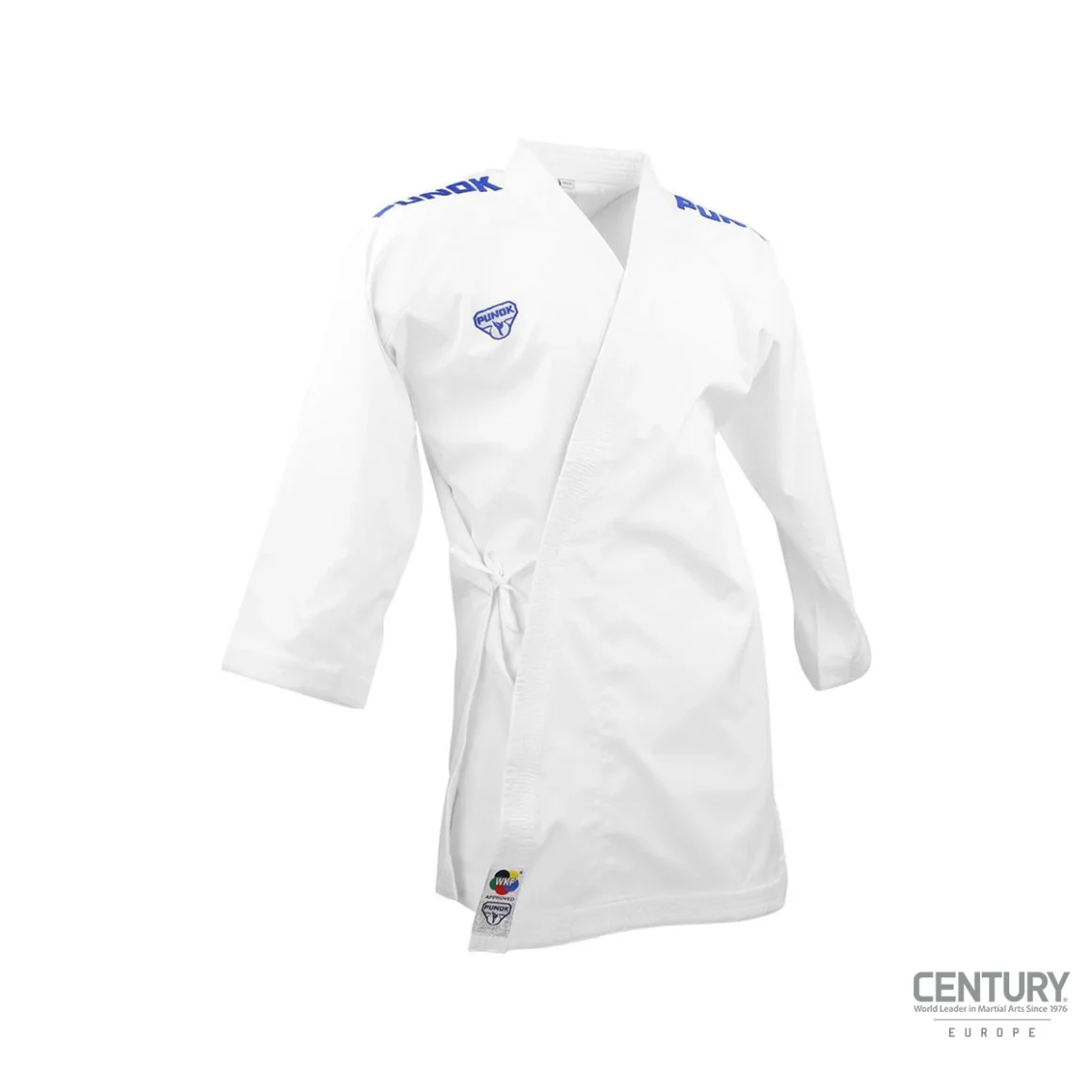 Punok WKF Wettkampf Kumite Uniform 3 Teile Set weiß - Jacke (blau) Vorderansicht