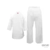 Punok WKF Wettkampf Kumite Uniform 3 Teile Set weiß - Jacke und Hose (rot Logo) Rückansicht