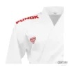 Punok WKF Wettkampf Kumite Uniform 3 Teile Set weiß - Jacke Schulter Logo (rot) Ansicht