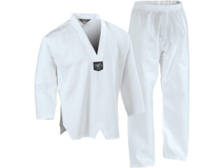Century TKD LW Student Uniform 6 oz. weiß - Jacke und Hose Vorderansicht
