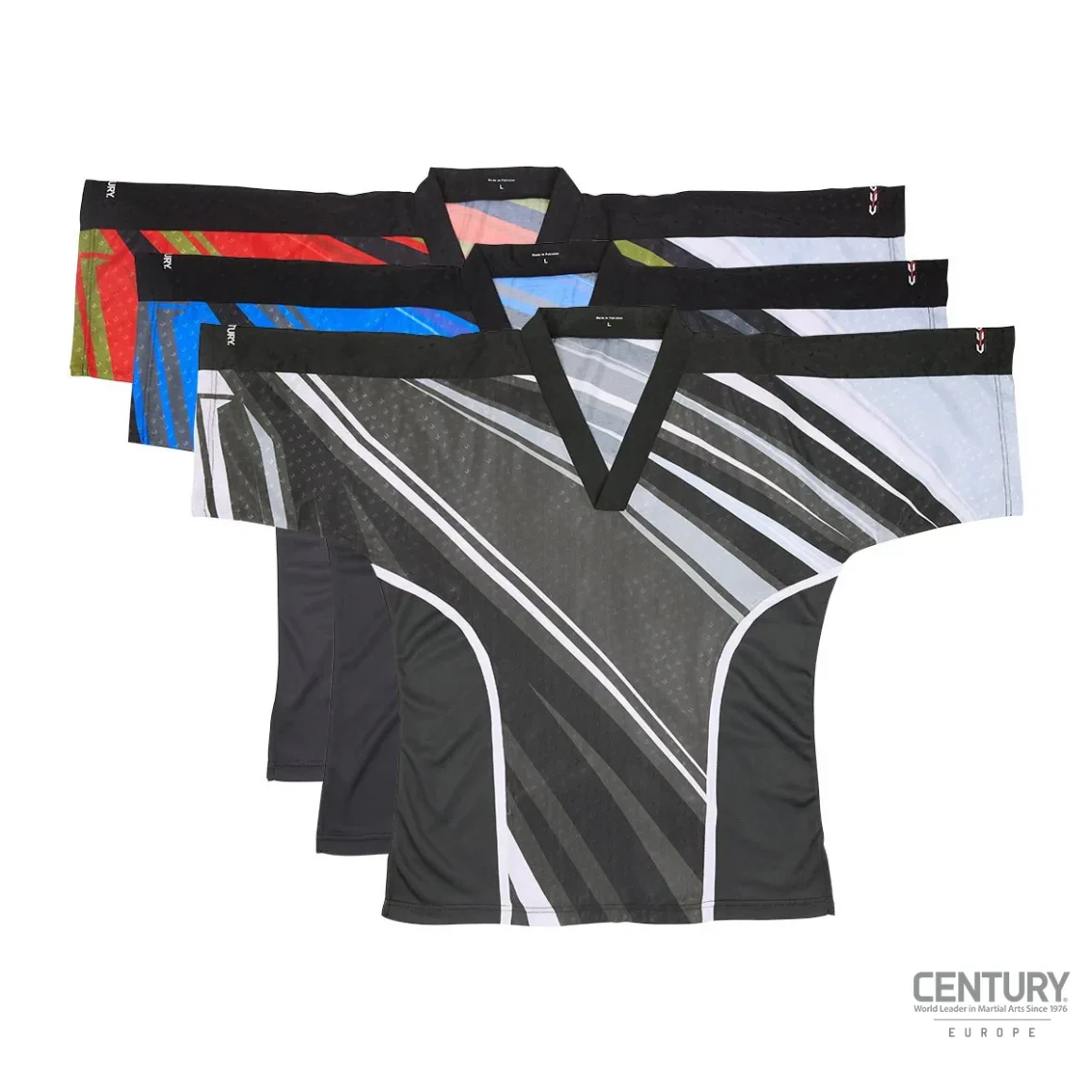 Century Uniform Shirt C-Gear Integrity Wako zertifiziert schwarz-grau/rot/blau - Vorderansicht
