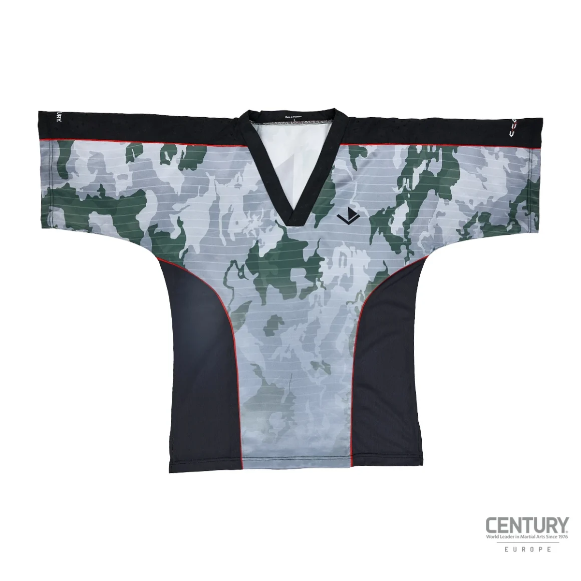 Century Uniform C-Gear Shirt Respect WAKO zertifiziert schwarz-grau - Vorderansicht