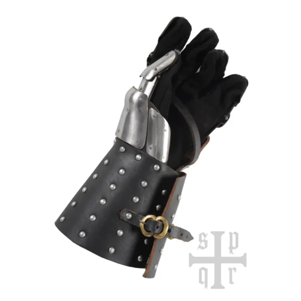 Battle Merchant mittelalterliche Panzerhandschuhe Schlacht von Visby 14. Jh. schwarz - Unteransicht