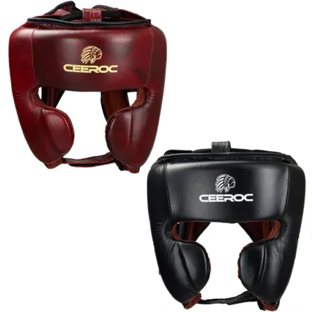 CEEROC – Vintage Sparring Kopfschutz (schwarz, rot)