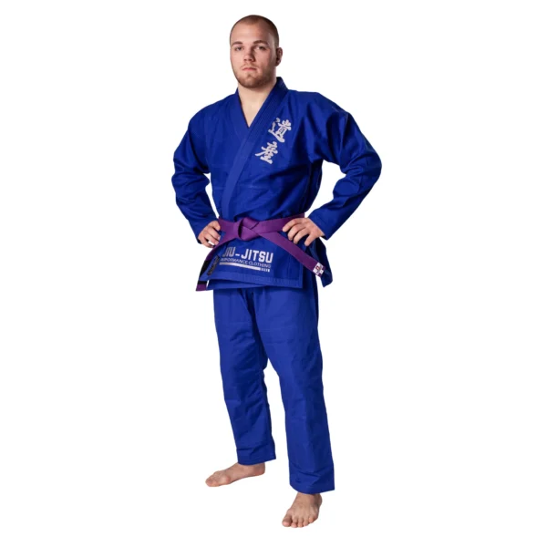 Danrho Brazilian Jiu Jitsu Anzug Legacy 400g blau - Vorderansicht an männlicher Person