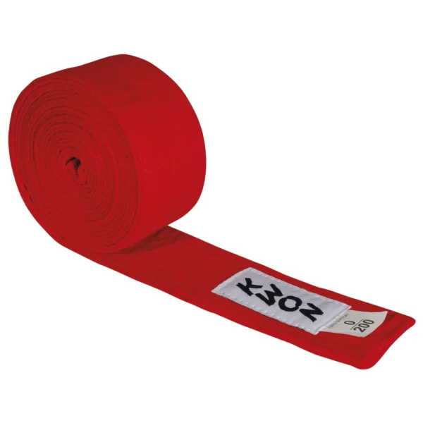 Kwon traditioneller Gürtel 5cm rot - aufgerollte Ansicht