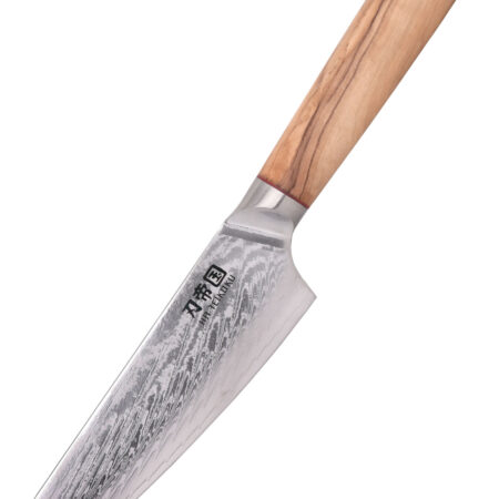 Ha Teikoku – Kochmesser 16,5 cm (Damast, Olivenholz)