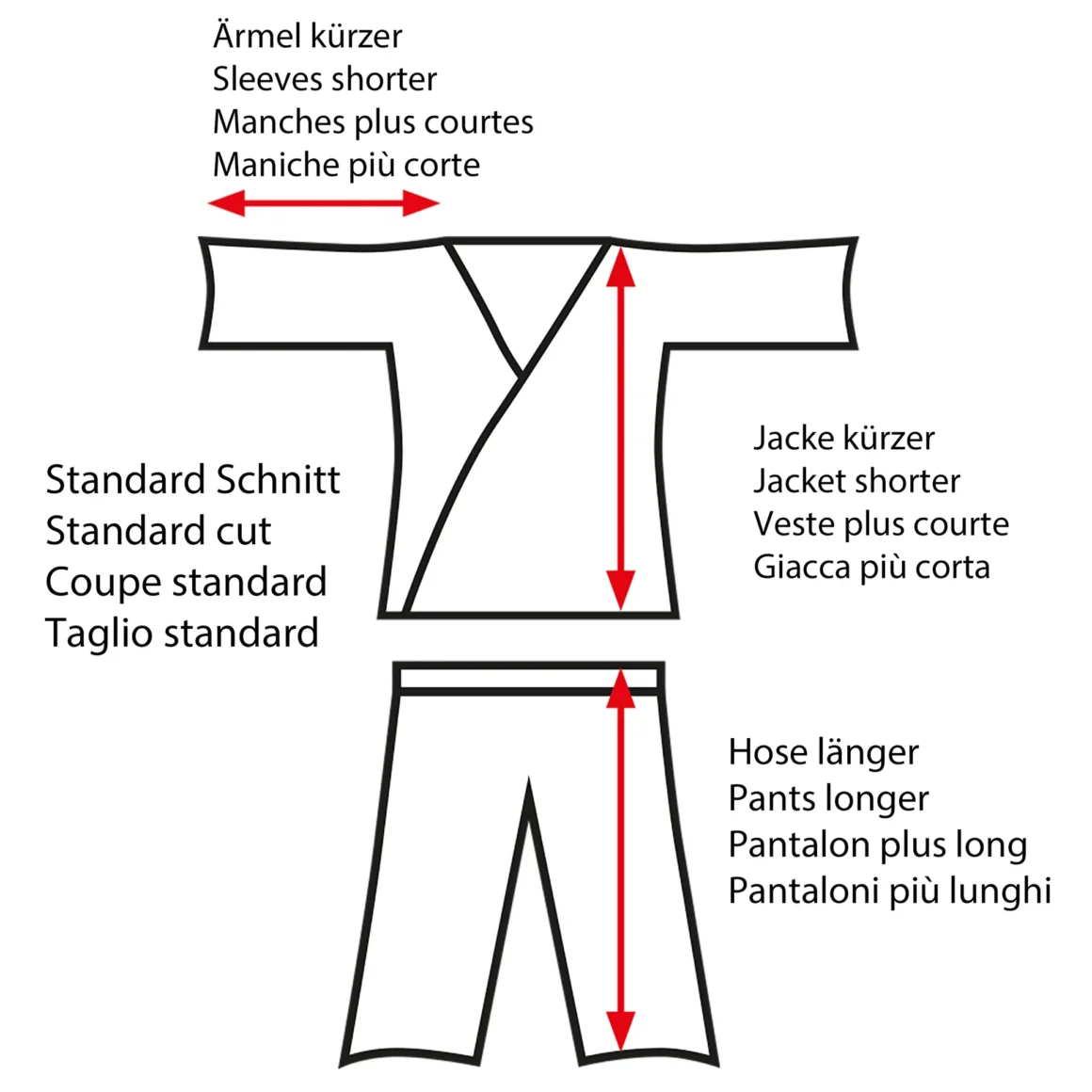 Danrho Judo Ju Jutsu Anzug O Goshi weiß - Größenansicht