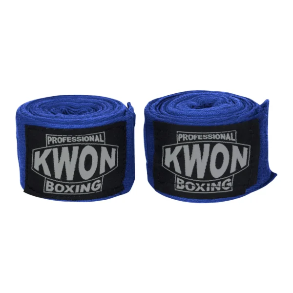 Kwon Professional Boxing Bandage leicht elastisch 3,5 m blau - Paar Vorderansicht