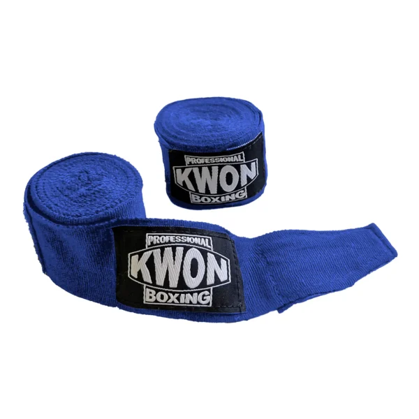 Kwon Professional Boxing Bandage leicht elastisch 3,5 m blau - Paar Vorderansicht geöffnet