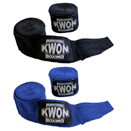 Kwon Professional Boxing Bandage leicht elastisch 3,5 m schwarz und blau - Vorderansicht geöffnet