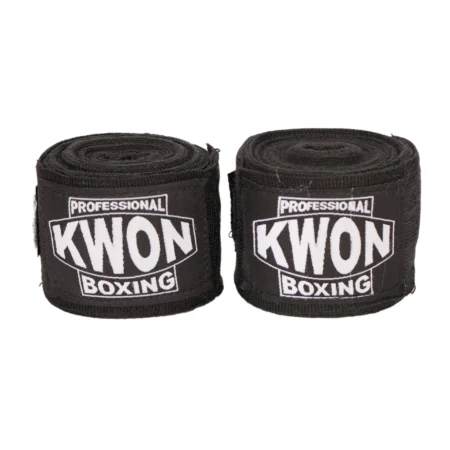 Kwon Professional Boxing Bandage leicht elastisch 3,5 m schwarz - Paar Vorderansicht