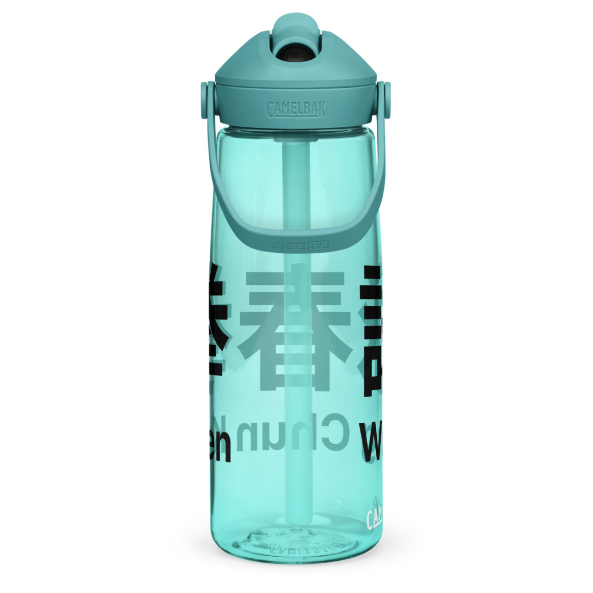 Wing Chun Wasserflasche mit umklappbarem Trinkhalm, 739 ml, BPA-freies Tritan®