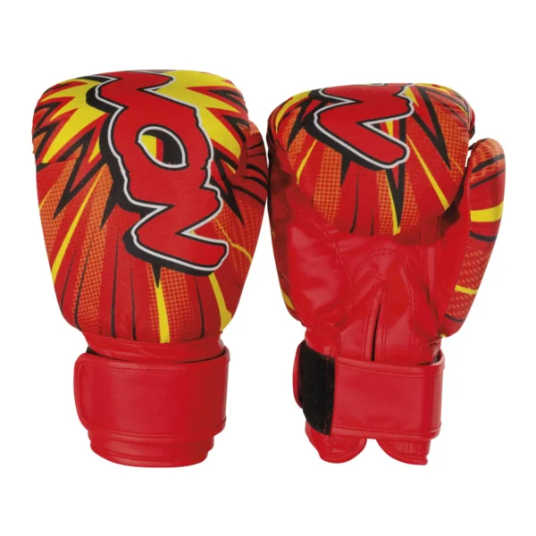 KWON Junior Graphic Boxhandschuhe rot – Ober- und Unteransicht der Handschuhe.
