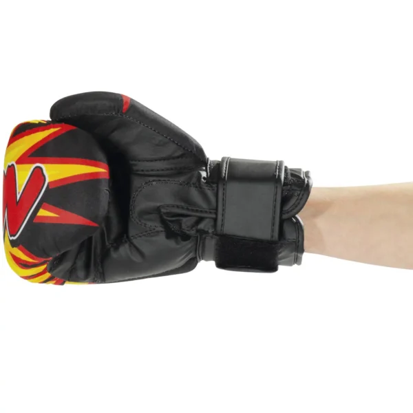 KWON Junior Graphic Boxhandschuhe schwarz-rot – Seitenansicht Unterseite