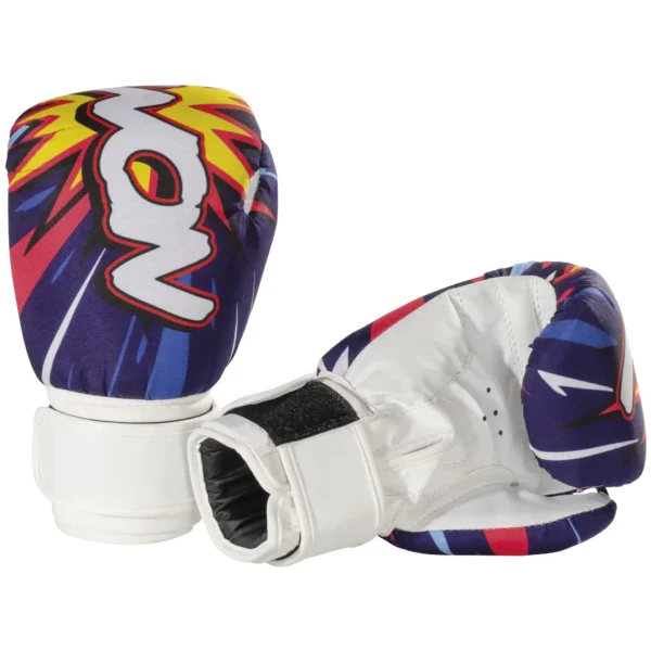 KWON Junior Graphic Boxhandschuhe weiss – Ober- und Unteransicht des Handschuhpaars
