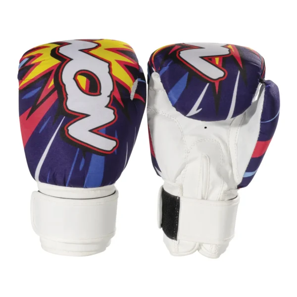 KWON Junior Graphic Boxhandschuhe weiss – Ober- und Unteransicht der Handschuhe.
