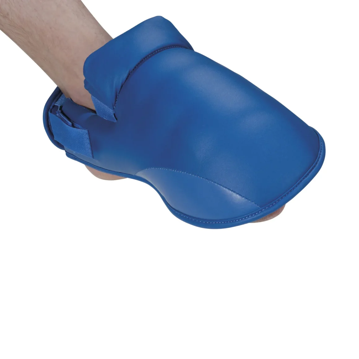 Kwon Karate Schienbein- und Spannschutz blau, seitlich gesehen