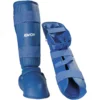 Kwon Karate Schienbein- und Spannschutz blau, Vorder- und Rückseite